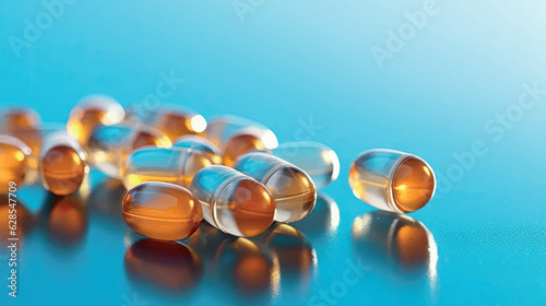 Vitamins and pills in capsules isolated. Medicines, preparations for the treatment of patients. Pills vector illustration. Vitamins and medicines. 