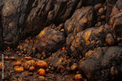 Nature Morte and Photorealism: Multi-Layered Rock Wall Close-Up