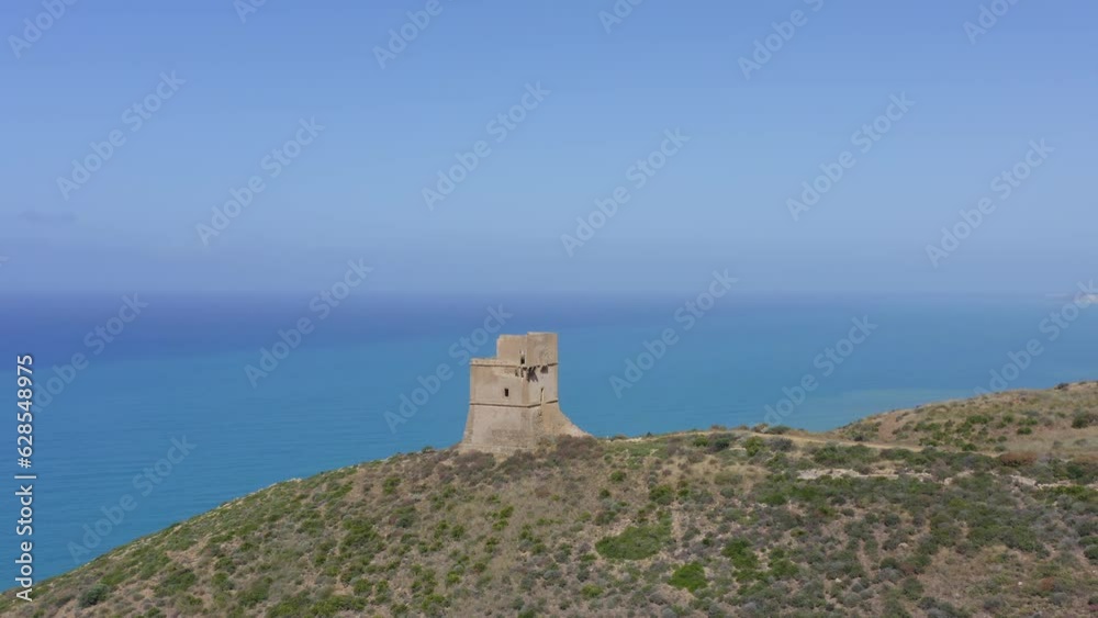 Monterosso tower in Realmonte Sicily Italy Aerial view
Monterosso tower in Realmonte Sicily Italy Aerial view