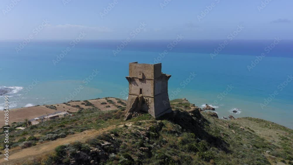 Monterosso tower in Realmonte Sicily Italy Aerial view
Monterosso tower in Realmonte Sicily Italy Aerial view