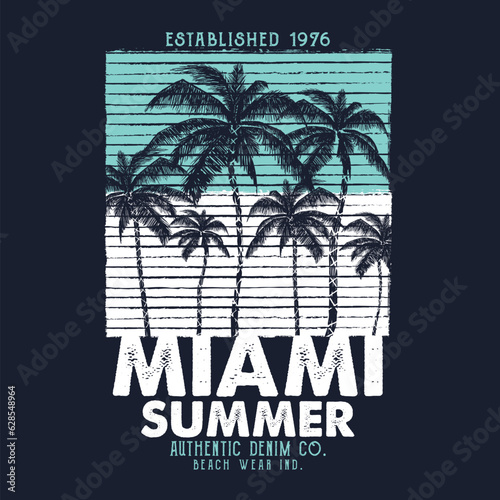 textile print design with palm silhouette as vector