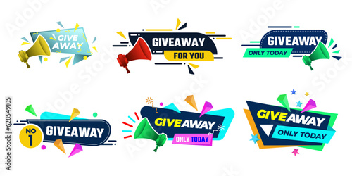 giveaway design element. for reward your participant design with modern concept