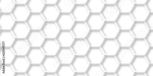 Background seamless white lines 3d Hexagonal structure futuristic white background and Embossed Hexagon , honeycomb white Background ,light and shadow ,Vector.