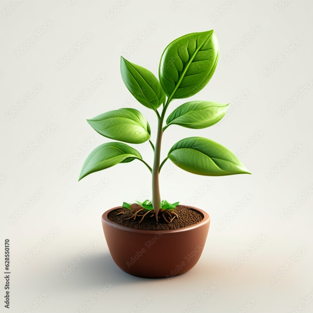 Young green plant growing. Young green plant growing.