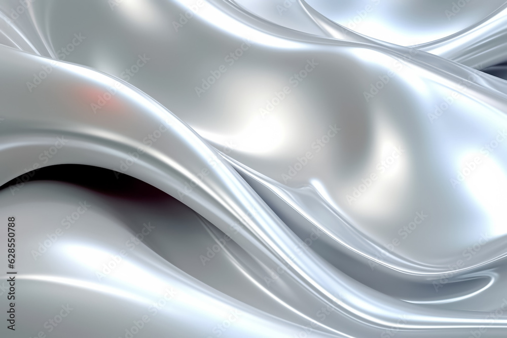 The luxurious silver silk cloth gracefully swaying in the gentle breeze, emanating a heavenly glow. generative AI. The luxurious silver silk cloth gracefully swaying in the gentle breeze, emanating a heavenly glow. generative AI.