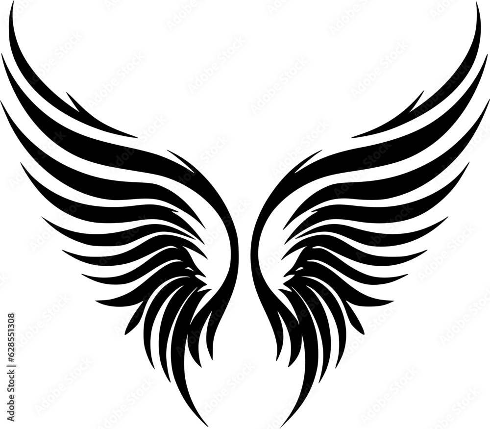 Angel Wings | Black and White Vector illustration Angel Wings | Black and White Vector illustration