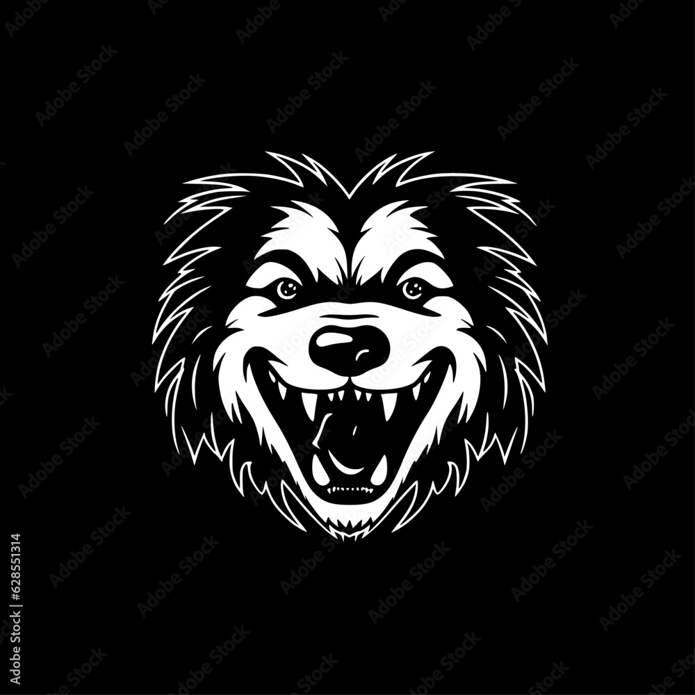Dog | Black and White Vector illustration