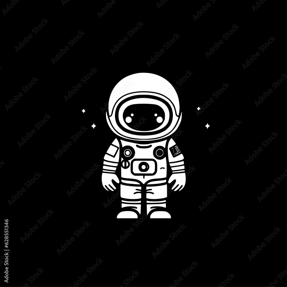 Fototapeta premium Astronaut | Black and White Vector illustration