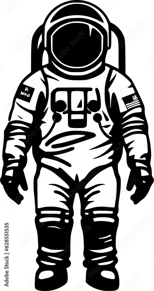 Fototapeta premium Astronaut | Black and White Vector illustration