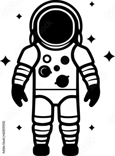 Astronaut | Black and White Vector illustration