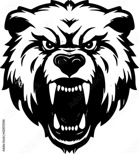 Bear - Black and White Isolated Icon - Vector illustration