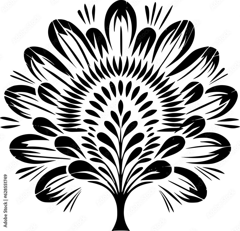 Boho | Black and White Vector illustration Boho | Black and White Vector illustration