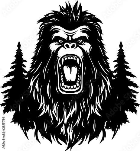 Bigfoot | Minimalist and Simple Silhouette - Vector illustration