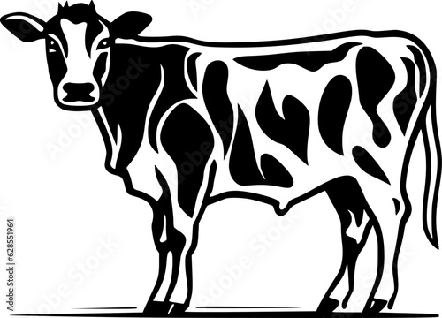 Fotobehang Cow | Black and White Vector illustration