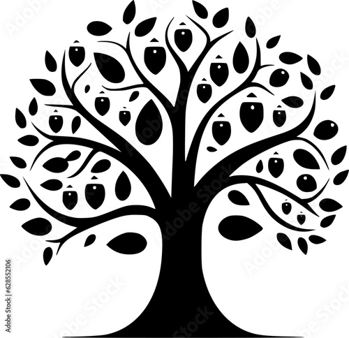 Family Tree - Minimalist and Flat Logo - Vector illustration