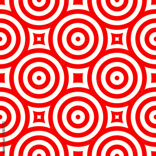 Circles pattern. Hoops seamless ornament. Dot motif. Circular figures backdrop. Rounds background. Rings wallpaper. Digital paper, textile print, web design, abstract image. Vector illustration.