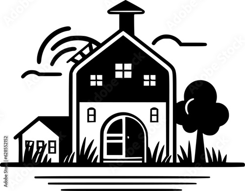 Farmhouse - Minimalist and Flat Logo - Vector illustration