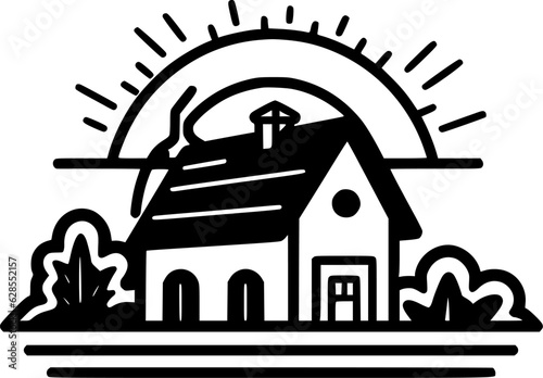 Farmhouse - Minimalist and Flat Logo - Vector illustration