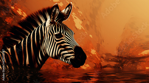 zebra at sunset