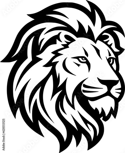 Lion - Black and White Isolated Icon - Vector illustration