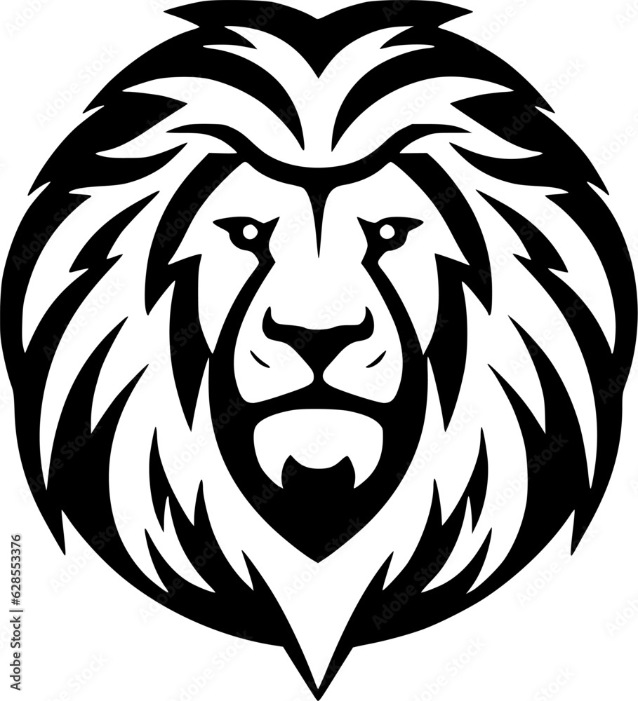 Obraz premium Lion | Black and White Vector illustration