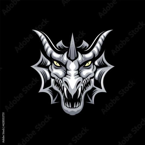 Vector Dragon Head Logo Design Illustration © jhon