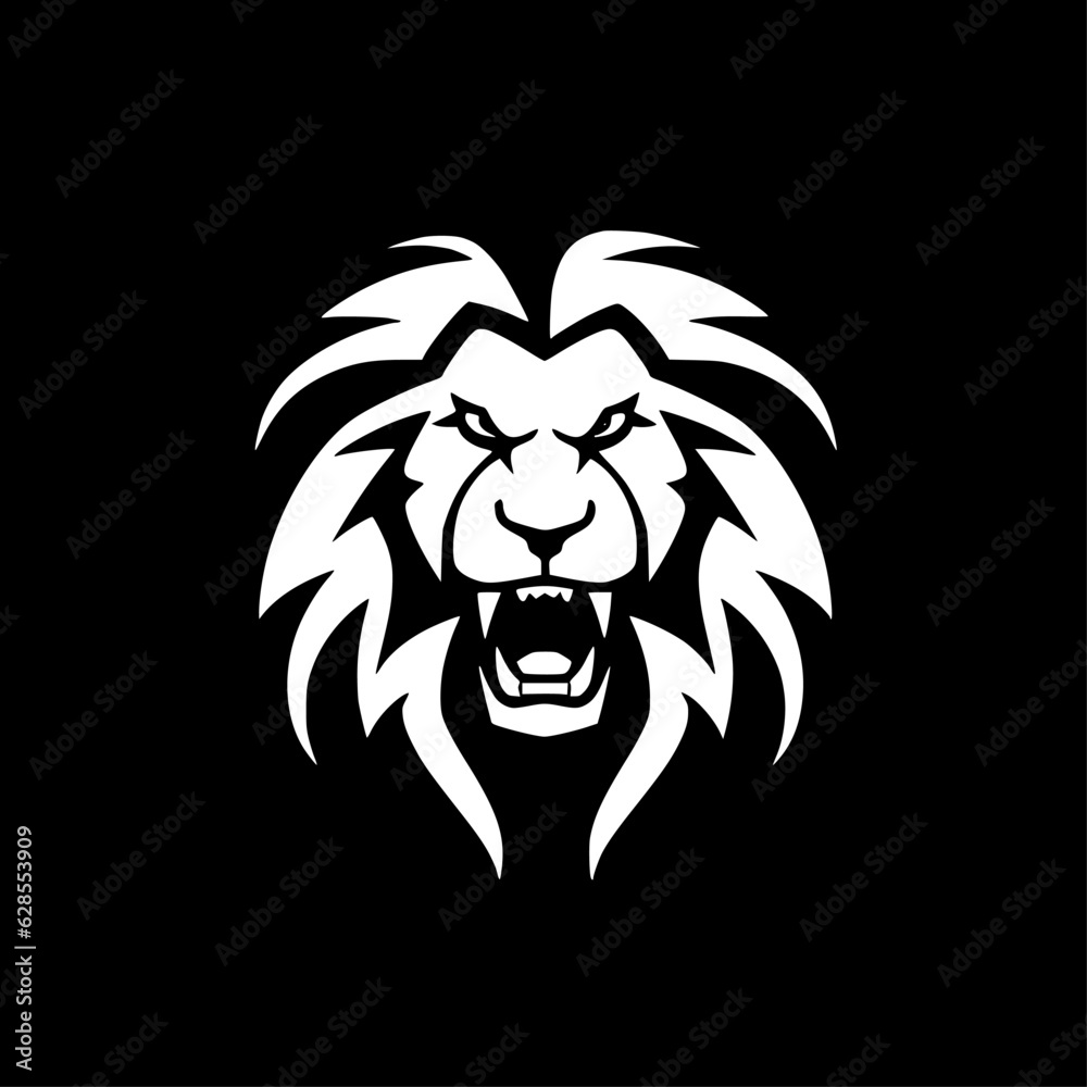 Lion | Black and White Vector illustration