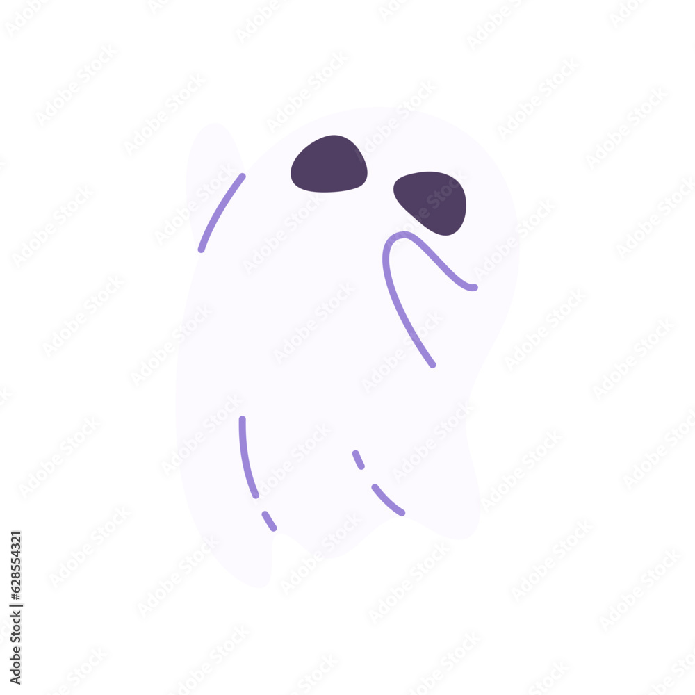 cute ghost cartoon ghost in white cloak halloween scary illustration cute ghost cartoon ghost in white cloak halloween scary illustration