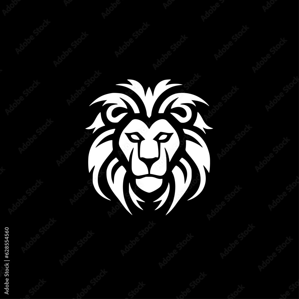 Fototapeta premium Lion | Black and White Vector illustration