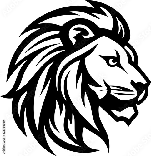 Wallpaper Mural Lion - Black and White Isolated Icon - Vector illustration Torontodigital.ca