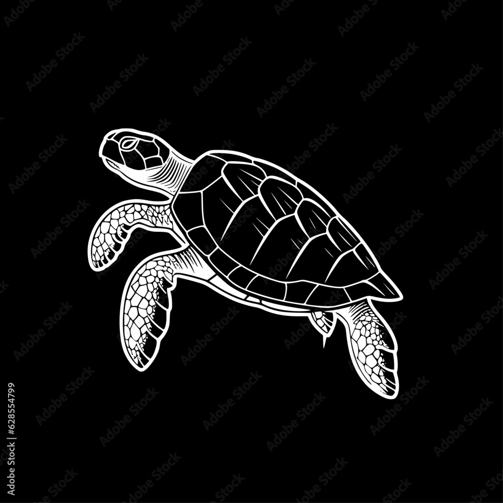Obraz premium Turtle - Minimalist and Flat Logo - Vector illustration