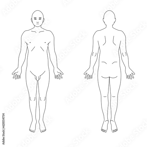 カルテ向け全身シェーマ図（男性）