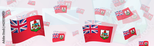 Bermuda flag-themed abstract design on a banner. Abstract background design with National flags.