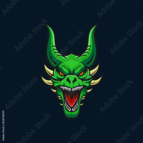 Vector Dragon Head Design Illustration © jhon