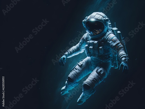 Una figura espacial flotando en las profundidades del universo
