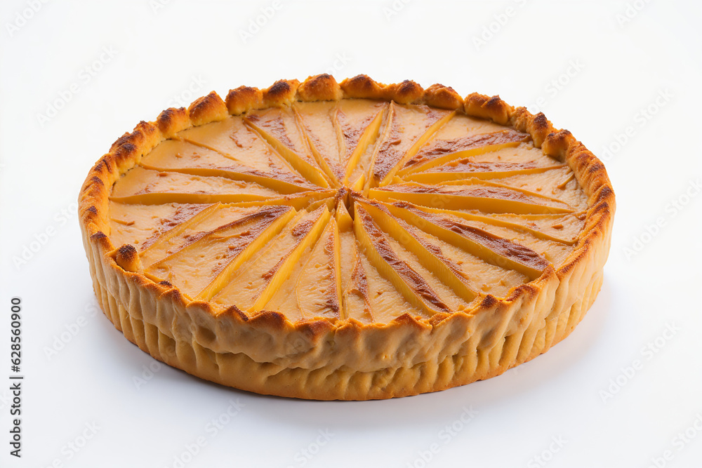 Tarte à l'oignon food over white background Tarte à l'oignon food over white background