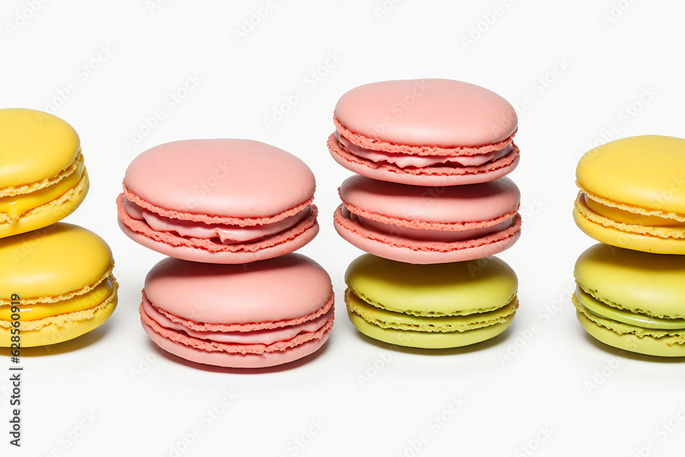 Macarons de Nancy French food over white background Macarons de Nancy French food over white background