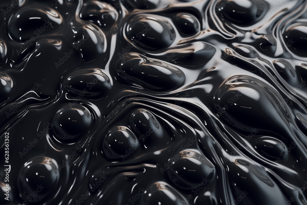 the intriguing abstract composition of black oil flowing and spreading on a textured surface, viewed from above. Generative AI. the intriguing abstract composition of black oil flowing and spreading on a textured surface, viewed from above. Generative AI.