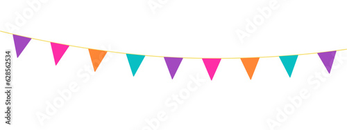 Party flags over white background illustration