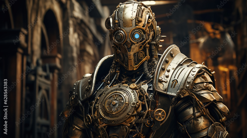 Fototapeta premium steampunk_warrior_robot