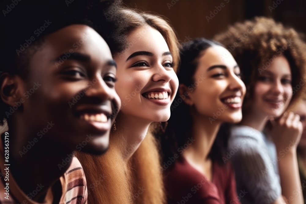 Vibrant Faces of Multicultural Learning: Smiling Students Engaged in Energetic Lectures Vibrant Faces of Multicultural Learning: Smiling Students Engaged in Energetic Lectures