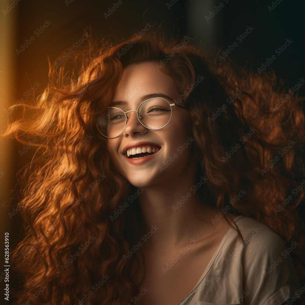 Portrait of a beautiful woman with glasses, Generative Ai Portrait of a beautiful woman with glasses, Generative Ai