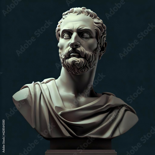 Greek man bust, renaissance sculpture