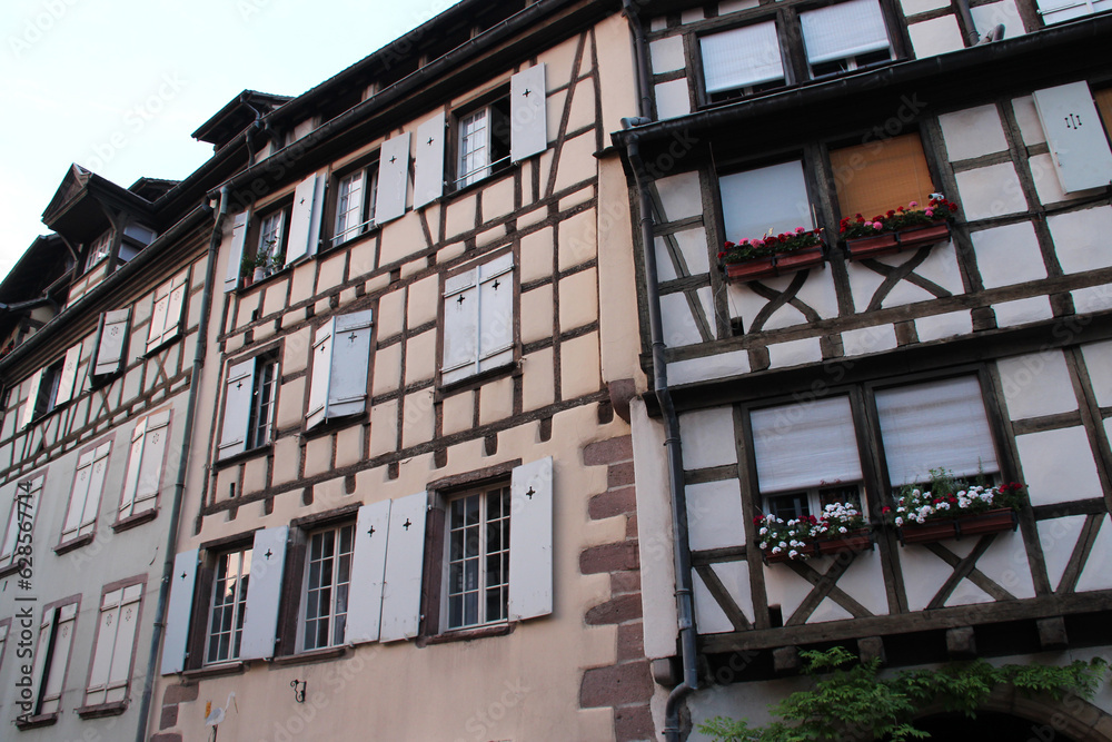 half-timbered houses in colmar in alsace (france) 
