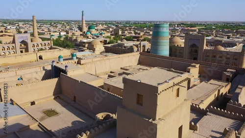 Old town of Khiva city Uzbekistan. Historic cite of UNESCO World Heritage photo
