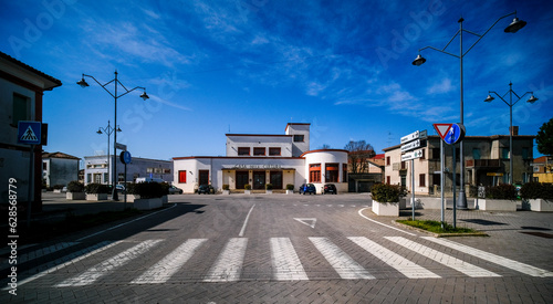 Tresigallo Italy street - littorio style urban architecture