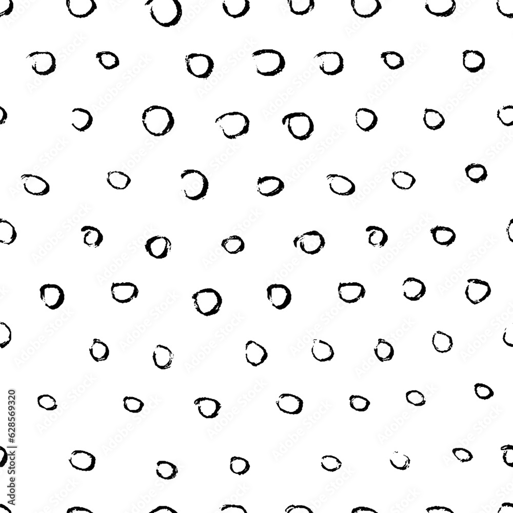 Thin circles brushstrokes seamless pattern. Thib round lines grunge texture. Hand painted bold brush strokes abstract background. Hand drawn black and white ink illustration. Modern vector design Thin circles brushstrokes seamless pattern. Thib round lines grunge texture. Hand painted bold brush strokes abstract background. Hand drawn black and white ink illustration. Modern vector design