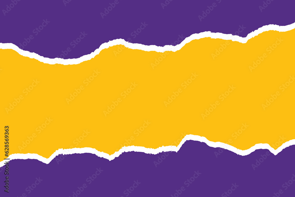 Purple torn paper effect banner new design with yellow background post, banner, design