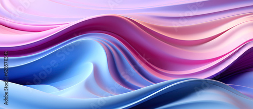 Abstract background with neon colored wavy substance. 21 to 9 aspect ratio. Generative AI