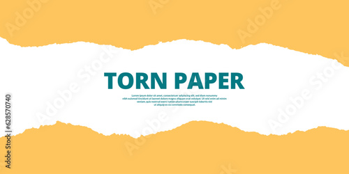 Torn paper teal Saffron Mango and white color ripped paper background post, banner,  design